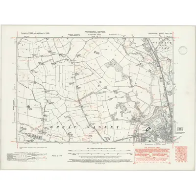 1938 Map of Lancashire CVIII.SE, 1947 Print