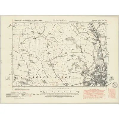 1948 Map of Lancashire CVIII.SE, 1951 Print