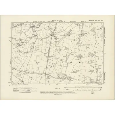 1905 Map of Lancashire CVIII.SW, 1908 Print