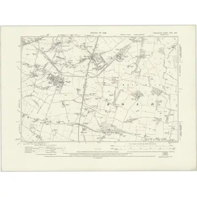 1925 Map of Lancashire CVIII.SW, 1928 Print
