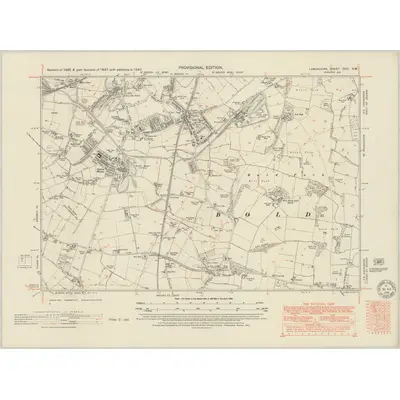1947 Map of Lancashire CVIII.SW, 1951 Print