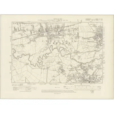 1904 Map of Lancashire CX.NE, 1910 Print