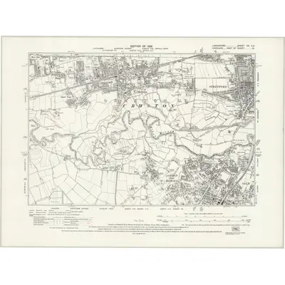1926 Map of Lancashire CX.NE, 1929 Print