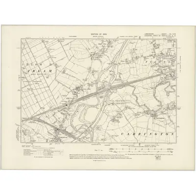 1904 Map of Lancashire CX.NW, 1909 Print