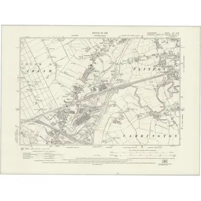 1926 Map of Lancashire CX.NW, 1929 Print