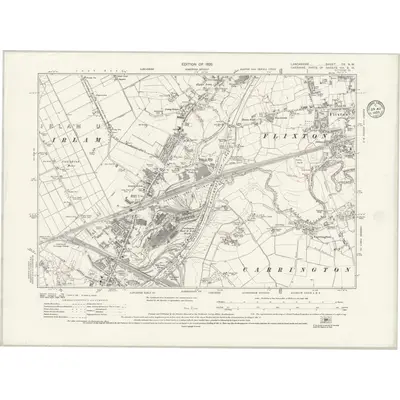 1926 Map of Lancashire CX.NW, 1935 Print