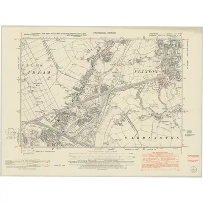 1949 Map of Lancashire CX.NW, 1952 Print
