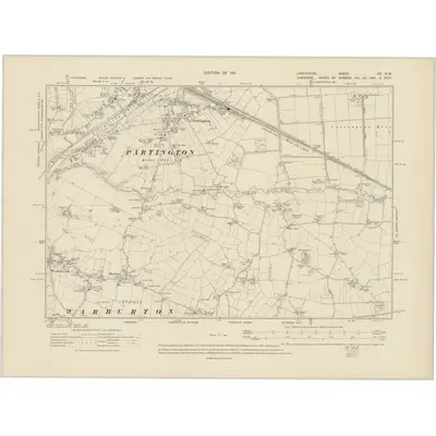 1904 Map of Lancashire CX.SW, 1911 Print