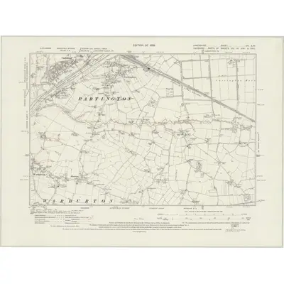 1926 Map of Lancashire CX.SW, 1929 Print