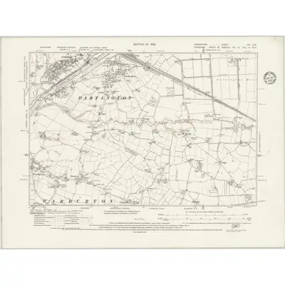 1926 Map of Lancashire CX.SW, 1935 Print