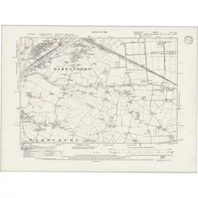 1926 Map of Lancashire CX.SW, 1946 Print
