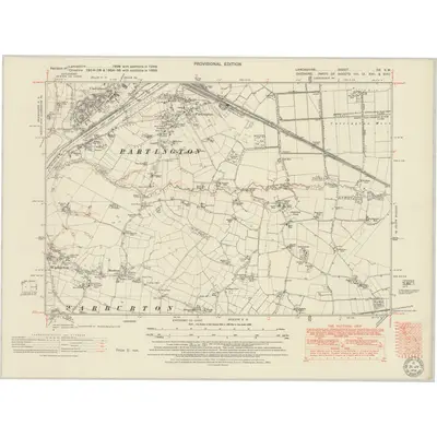 1949 Map of Lancashire CX.SW, 1951 Print