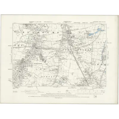 1889 Map of Lancashire CXI.NE, 1894 Print