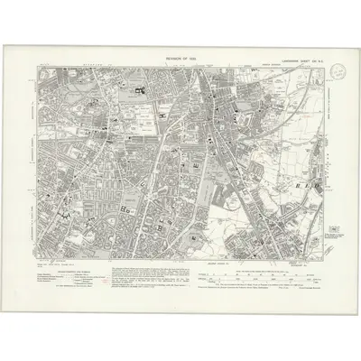 1933 Map of Lancashire CXI.NE, 1940 Print