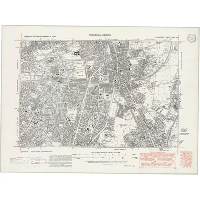 1938 Map of Lancashire CXI.NE, 1947 Print