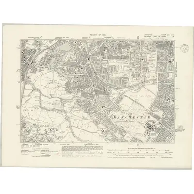 1933 Map of Lancashire CXI.NW, 1937 Print