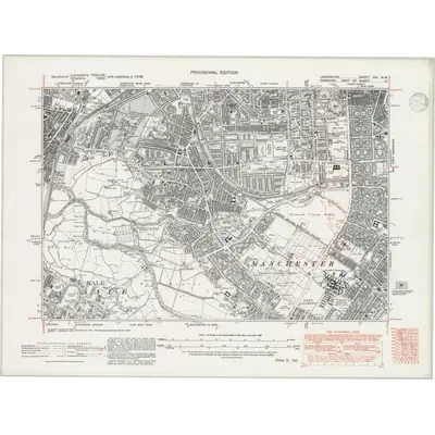 1938 Map of Lancashire CXI.NW, 1947 Print