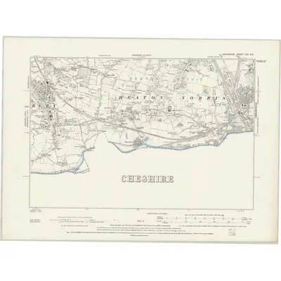 1891 Map of Lancashire CXI.SE, 1895 Print