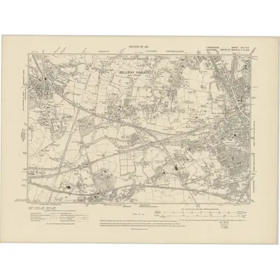 1904 Map of Lancashire CXI.SE, 1911 Print