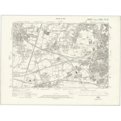 1916 Map of Lancashire CXI.SE, 1923 Print