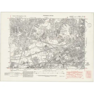 1938 Map of Lancashire CXI.SE, 1946 Print