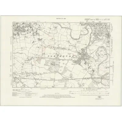 1916 Map of Lancashire CXI.SW, 1923 Print