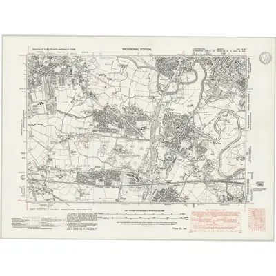 1938 Map of Lancashire CXI.SW, 1947 Print