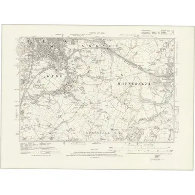 1917 Map of Lancashire CXII.NE, 1923 Print