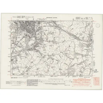 1938 Map of Lancashire CXII.NE, 1947 Print