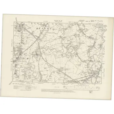 1904 Map of Lancashire CXII.NW &NE, 1911 Print