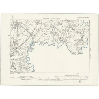 1892 Map of Lancashire CXII.NW, 1894 Print