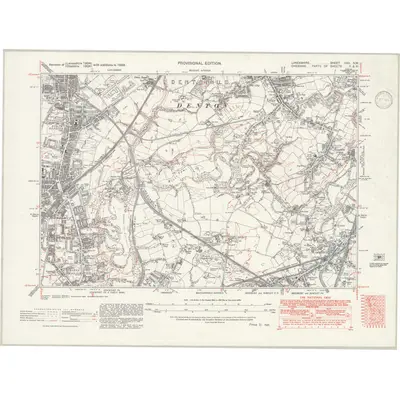 1938 Map of Lancashire CXII.NW, 1946 Print