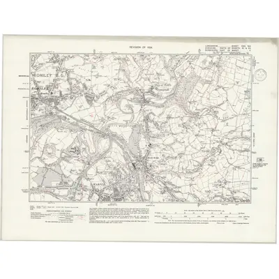 1934 Map of Lancashire CXII.SE, 1938 Print