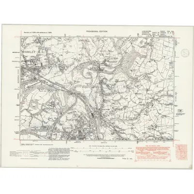 1938 Map of Lancashire CXII.SE, 1947 Print