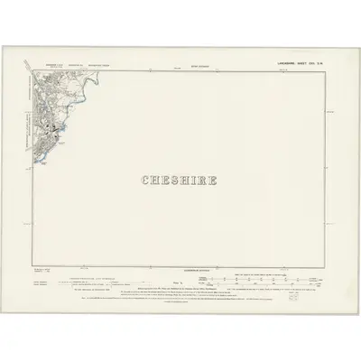 1892 Map of Lancashire CXII.SW, 1895 Print