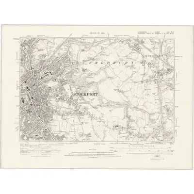 1917 Map of Lancashire CXII.SW, 1923 Print
