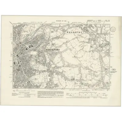 1934 Map of Lancashire CXII.SW, 1939 Print