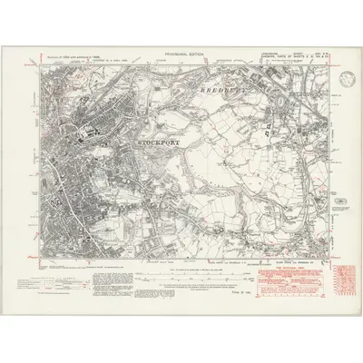 1938 Map of Lancashire CXII.SW, 1946 Print