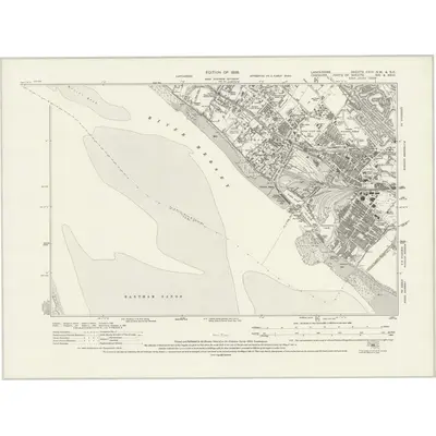 1924 Map of Lancashire CXIII.SW & SE, 1928 Print