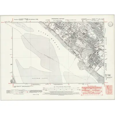 1938 Map of Lancashire CXIII.SW & SE, 1946 Print