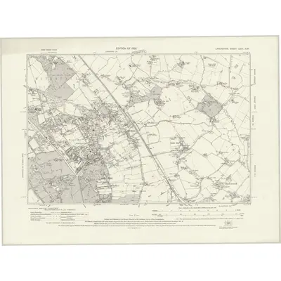 1924 Map of Lancashire CXIV.NW, 1928 Print