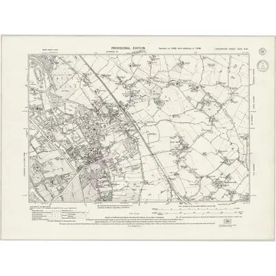 1938 Map of Lancashire CXIV.NW, 1943 Print