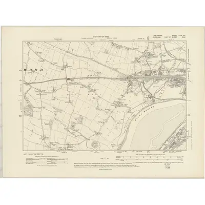 1904 Map of Lancashire CXIV.SE, 1908 Print