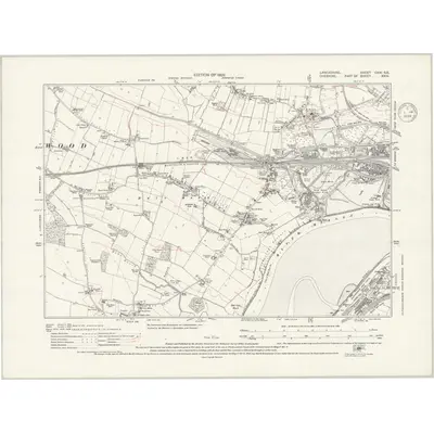 1925 Map of Lancashire CXIV.SE, 1936 Print
