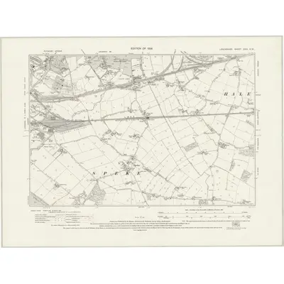 1925 Map of Lancashire CXIV.SW, 1928 Print