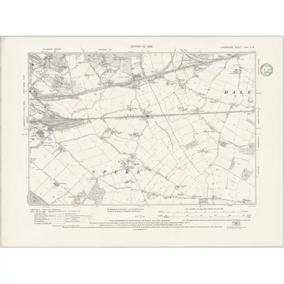 1925 Map of Lancashire CXIV.SW, 1935 Print