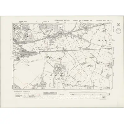 1938 Map of Lancashire CXIV.SW, 1944 Print