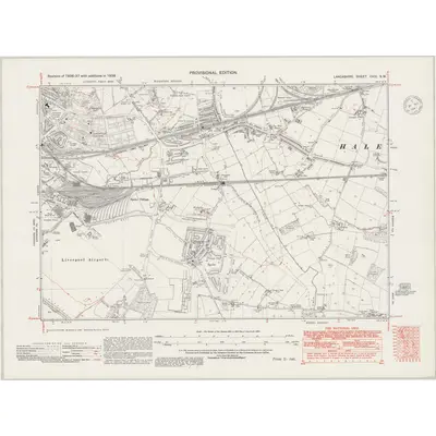 1938 Map of Lancashire CXIV.SW, 1947 Print