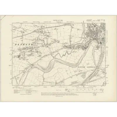 1905 Map of Lancashire CXV.NE, 1908 Print