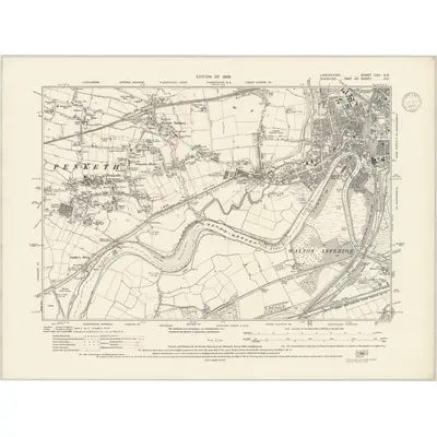 1925 Map of Lancashire CXV.NE, 1937 Print